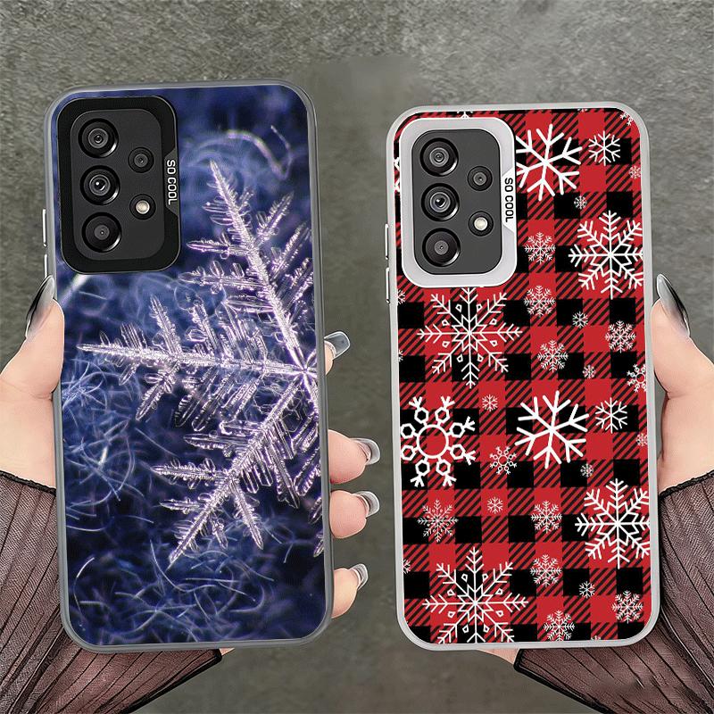 Snow Snowflake Winter Cold Shockproof Phone Case for Samsung A17 A16 A15 A14 A37 A57 A36 A56 A26 A35 A55 A25 A34 A54 A24 A13 A23