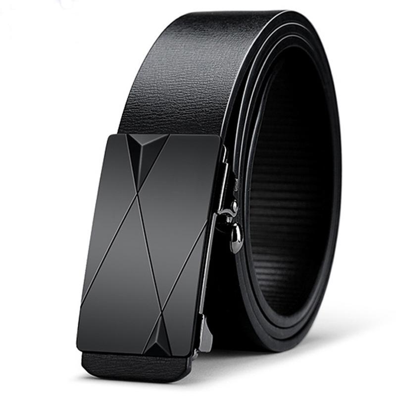 Popular Men's Belt, Toothless Automatic Buckle Belt Inside, Middle-aged and Young Leisure Business Belt