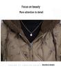 Stylish Plus Size Hooded Winter Coat for Middle-aged Women - Velvet Lined, Mid-length