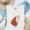 Wolf Outline Shirt Animals Outdoors Gift Women Tribal Tee Wolf T-Shirt Wildlife Enthusiast Ethnic Tshirt Nature Graphic Simple Moon Tshirt