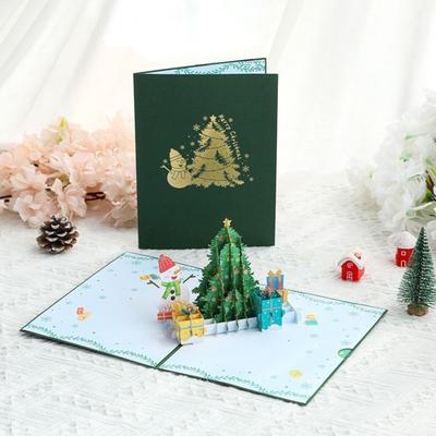 Yousheng 3D Pop Up Christmas Greeting Card Merry Christmas Gift Cards with Envelopes Santa Elk Snowman Holiday Cards for Christmas Parties Home Decor