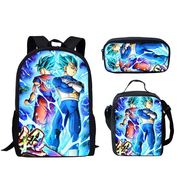 Dragon Ball Backpack Set With Large Capacity Nylon School Bag And Pencil Case For Students