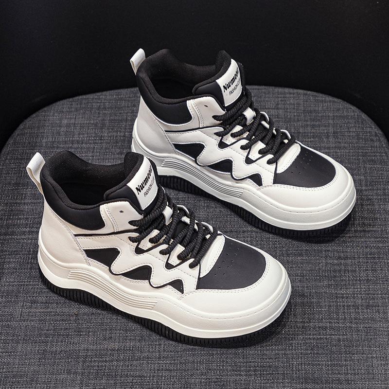Thick-soled High-top Women's Autumn New Super-fire Heightening and Velvet Sports and Leisure Women's Shoes