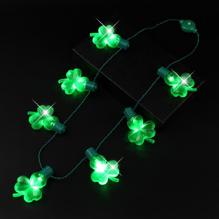Light Glowing LED Necklace Flashing Light-up Blinking Clovers Lights Necklace