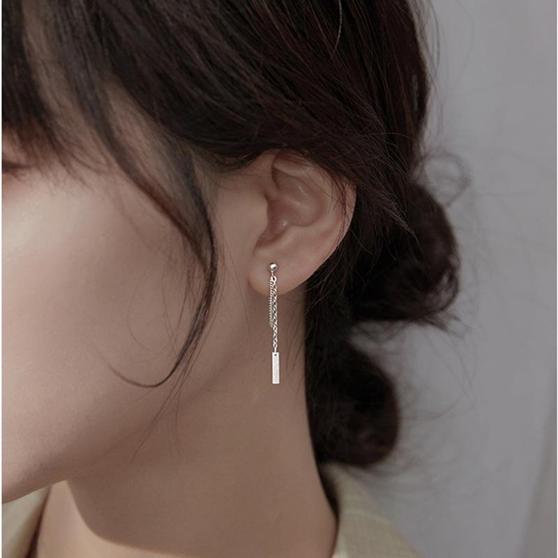 Korean Needle Geometric Tassel Stud Earrings for Women - Retro Fashion Ear Ornaments
