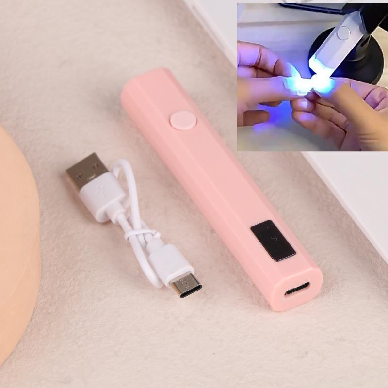1 Set Chargeable Nail Dryer Machine Uv Led Nail Lamp Timing Display Handheld Mini Nail Lamp Family Quick Dry Flashlight Pen