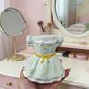 Multipurpose Storage Box Bow Dress Pencil Cup, Ceramic Desk Organizer, Cute Makeup Toothbrush Holder Brush for Girls Room, Office Gift Women Pen