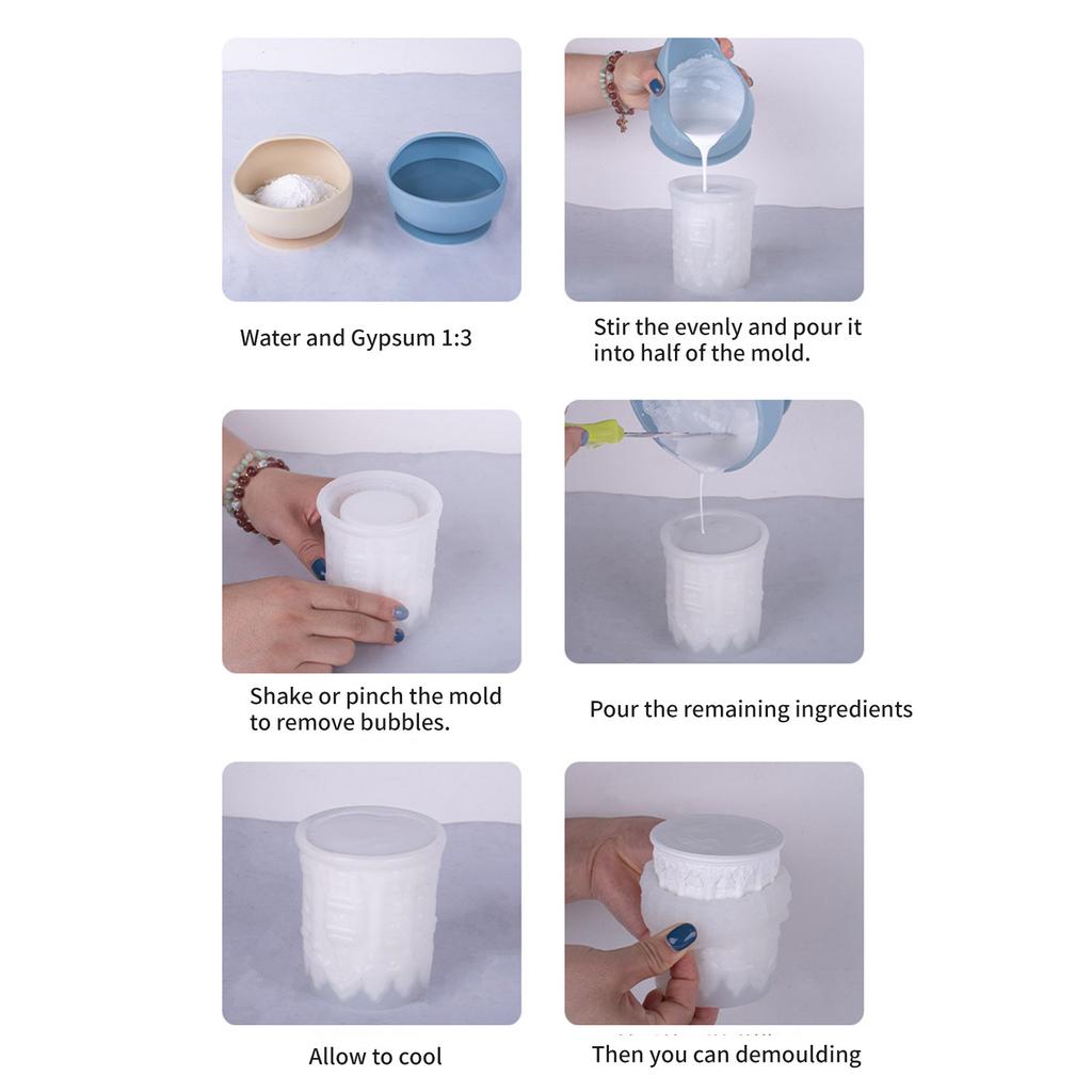 Multipurpose Silicone Mold Big Ben Shape Cement Moulds Resin Candle Cups Mold Decorative Trays Moulds for Projects