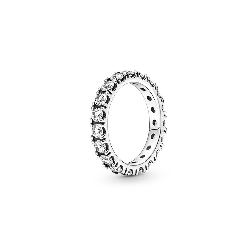 Pandora Sparkling Rows of Stones Eternity Ring Synthetic Cubic Zirconia Ring Women s Silver 190050C01