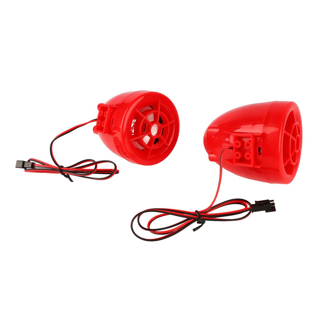 Motorcycle Alarm Sound System with Flashing Light 100Hz to 6KHz MP3 Radio Bluetooth Stereo Speaker for Motorbike