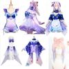 Game Genshin Impact Sangonomiya Kokomi Cosplay Uniform, Watatsumi Island Priestess Role Play Costume Full Set