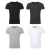 Yousheng Men Summer Top Plush-lined Short Sleeves Round Neck Solid Color Pullover Basic Top Elastic Bottoming Clothes