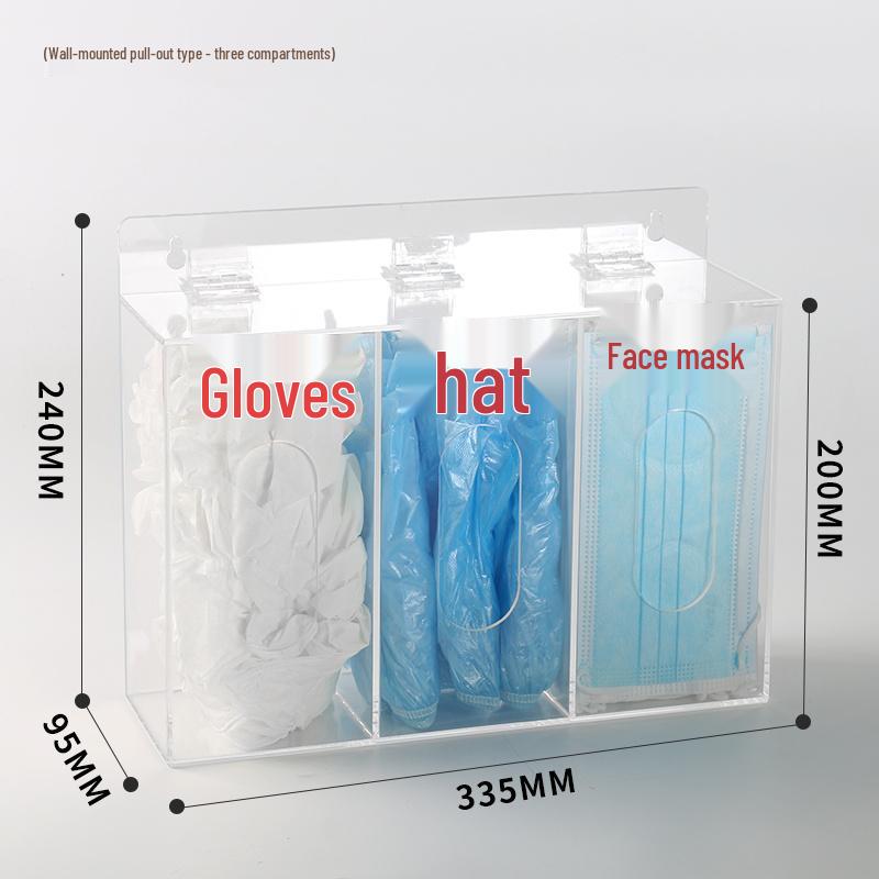 Punch-Free Wall-Mounted Acrylic Storage Box for Hats, Shoes, Gloves, and Masks