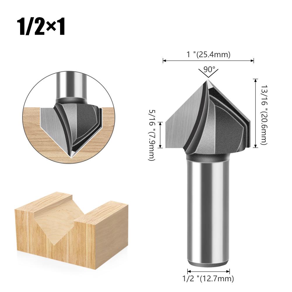 90° V-Shaped Router Bit: Woodworking Edge Trimmer for Aluminum-Plastic Panels