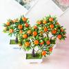 Artificial Plants Bonsai Orange Fruit Tree Potted Wedding Banquet Decor Party Hotel Flower Ornament Home Living Room Decorations