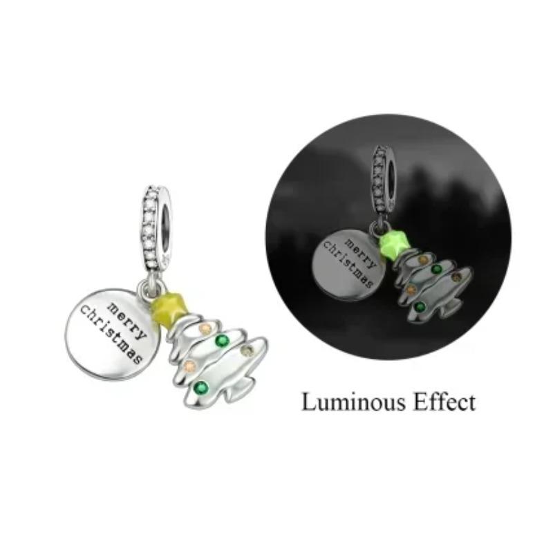 925 Silver Christmas Charm Santa Claus Reindeer Snowflake Bead for DIY Bracelet Jewelry Gift