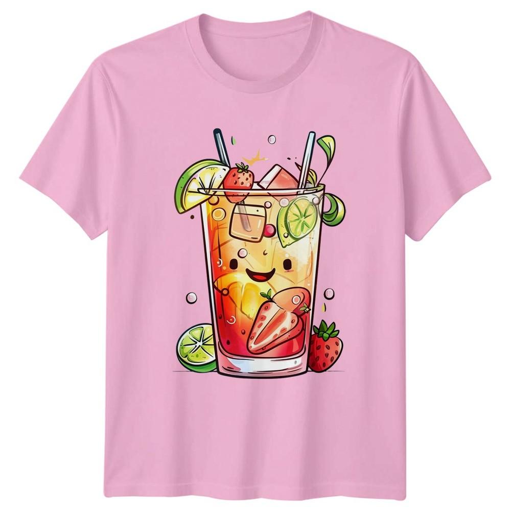 Cute Kawaii Fruit Drink TShirt Summer Vibes Gift For Him And Her