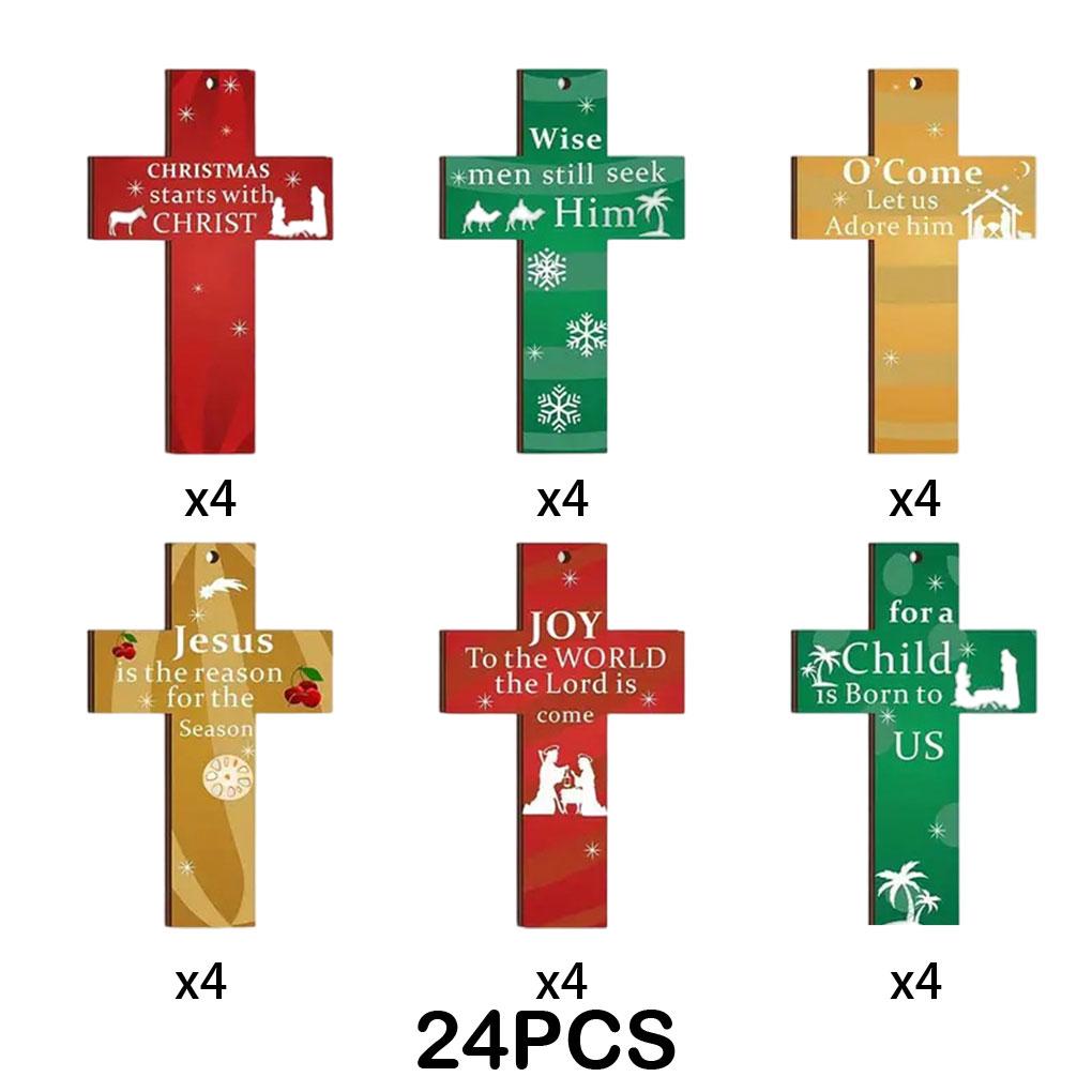 Wooden Cross Christmas Ornament – Prayers For Peace Hope And Love Christmas Decoration Tree