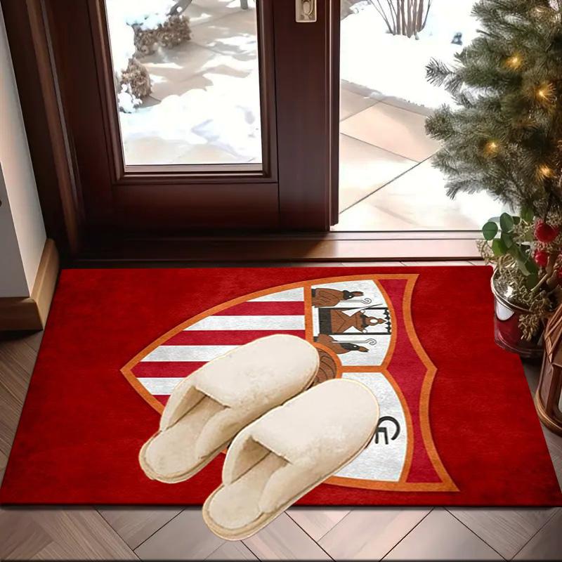 Sevilla Fc Crest Design Area Rug for Office, Chair Rug, Decorative Carpet Livingroom Mat, Large Size Fan gifts Christmas gifts