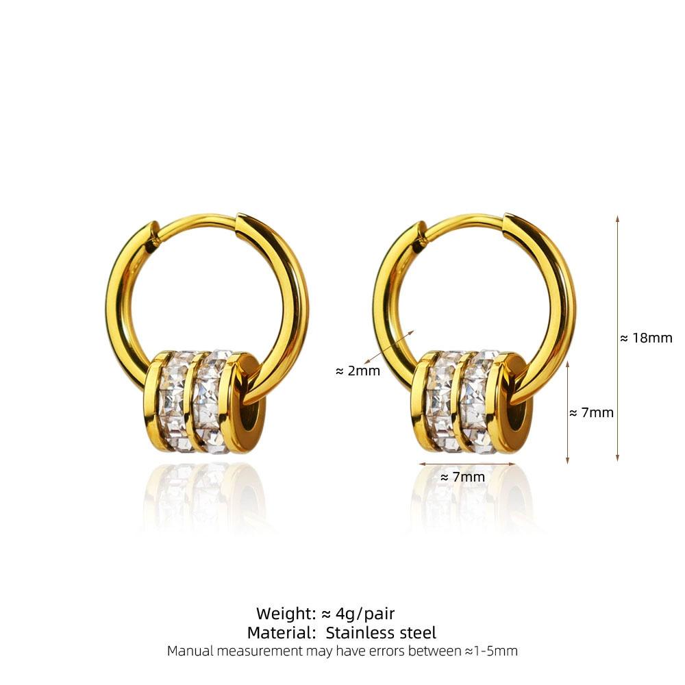 Trendy Waterproof Stainless Steel Classic 14k 18k PVD Gold Plated Jewelry Women Zircon Fashion Designer Earrings for Women