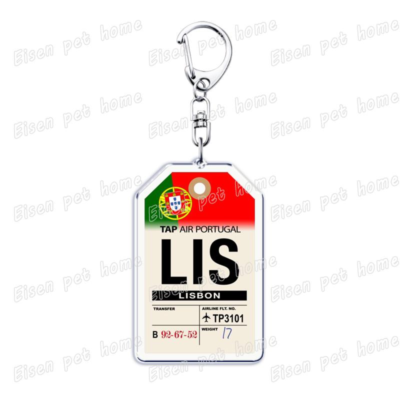 Plane Ticket Koffer Keyrings for Accessories Bag Key Chain Ring Jewelry Fans Gifts Travel Country Label Keychain Llaveros
