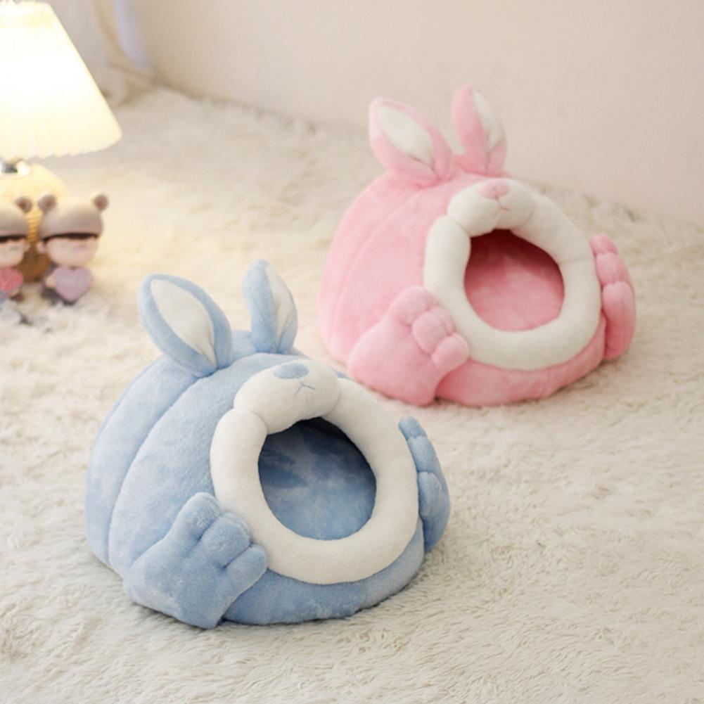 Hamster House Rabbit Shape Hamster Hideout Removable Cushion Sleeping Cage Guinea Pig Hedgehog Rat Chinchilla Bed Nest