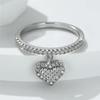 Dreamy Exquisite Heart-Shaped Zircon Pendant Ring for Women