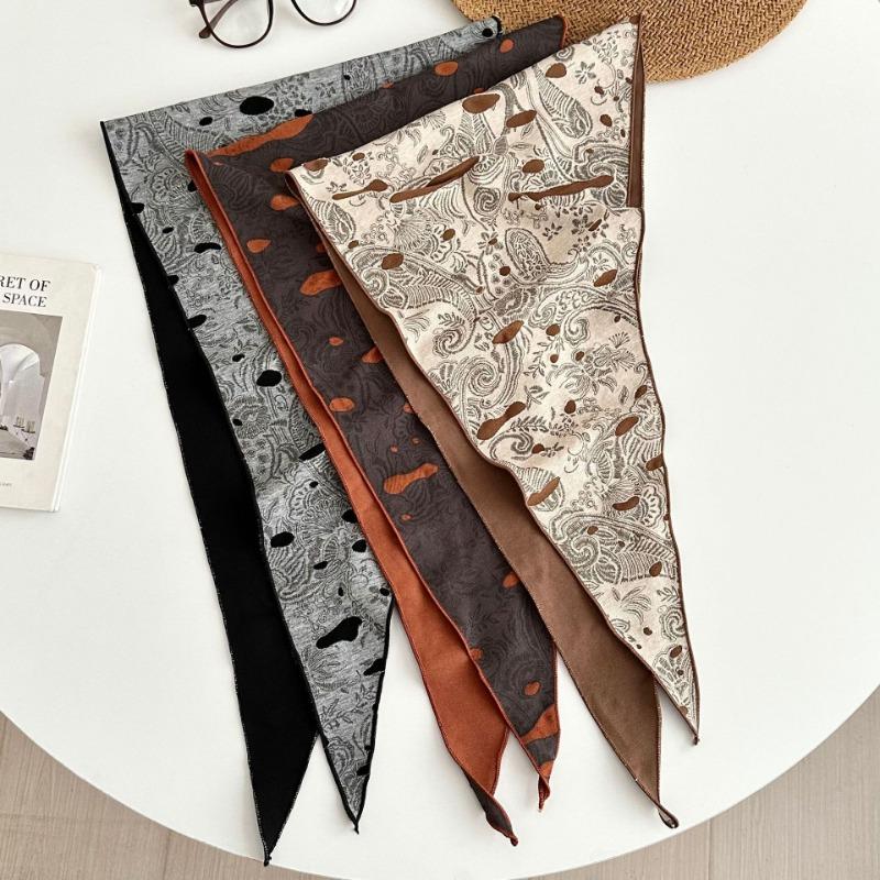 Seidenschal neuer Mode-Schal Schal Schal Nacken Baumwolle und Leinen Schal beidseitig Cashewblumen-Muster Kopftuch Stirnband Dreieckstuch Taillenband