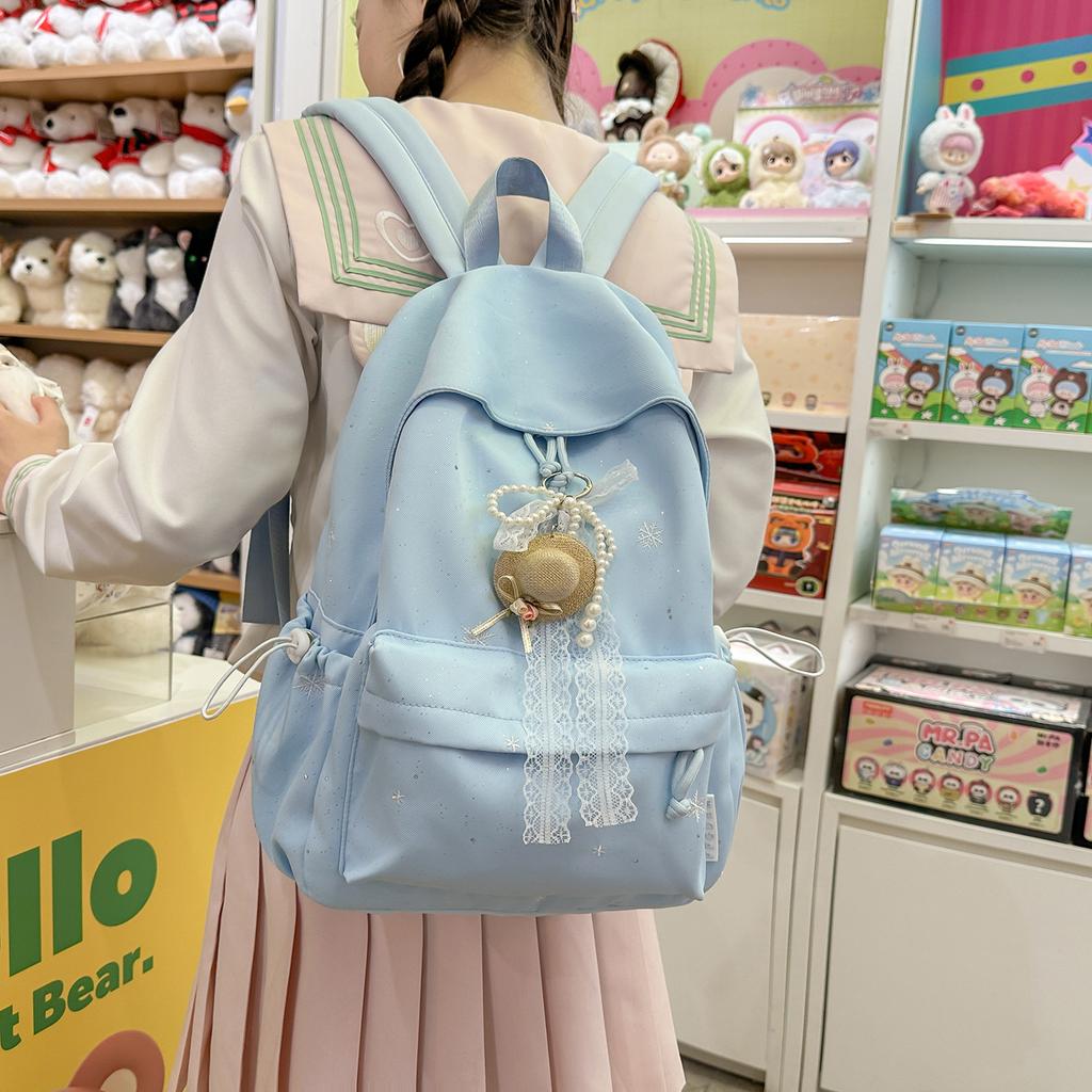 Schoolbag new simple five-pointed star printed backpack waterproof and wear-resistant student schoolbag daily commuting leisure backpack
