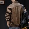 Herren Hochwertige Amerikanische Retro Leder Motorradjacke - Herbst/Winter 2025, Kurz, Mit Samt gefüttert, Große Größen, Trendige Marke