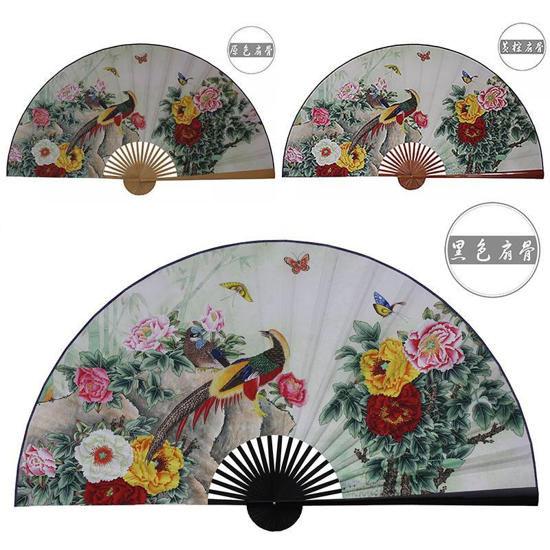 50x88cm Große Blumen Vögel Papierfächer Wandbehang Dekorativen Faltfächer Büroflur Zuhause Wohnzimmer Dekorativer Fächer