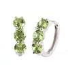 Classic Natural Peridot Round 6.0mm Clasp Earrings Real Gemstone 925 Sterling Silver Fine Jewelry for Lady Birthday Anniversary Gifts