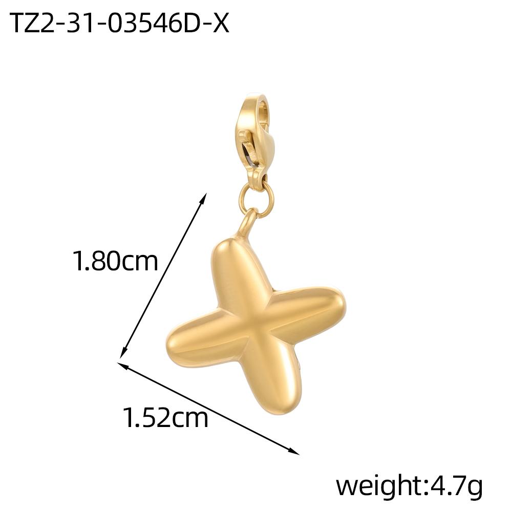 CARLIDANA 3PCS Bubble Letter Jewelry Pendant A-Z Stainless Steel Lobster Clasp Gold Color Bracelet Alphabet Charms Accessories