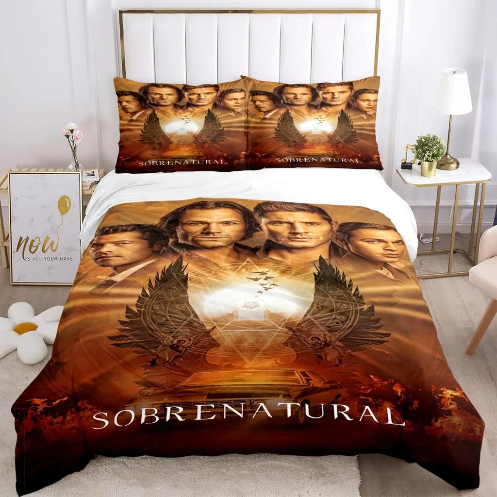 Nadpřirozená povlečení Twin Queen King Plná velikost Jednolůžko Dvojlůžko Povlak na peřinu Povlak na polštář Postel Kluci Dívky Dospělí