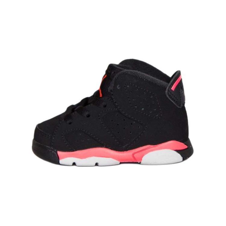 

Jordan Air Jordan 6 Comfortable And Lightweight Slip Resistant Abrasion Resistant Mid top Toddler Shoes Black Pink 384667-023 25