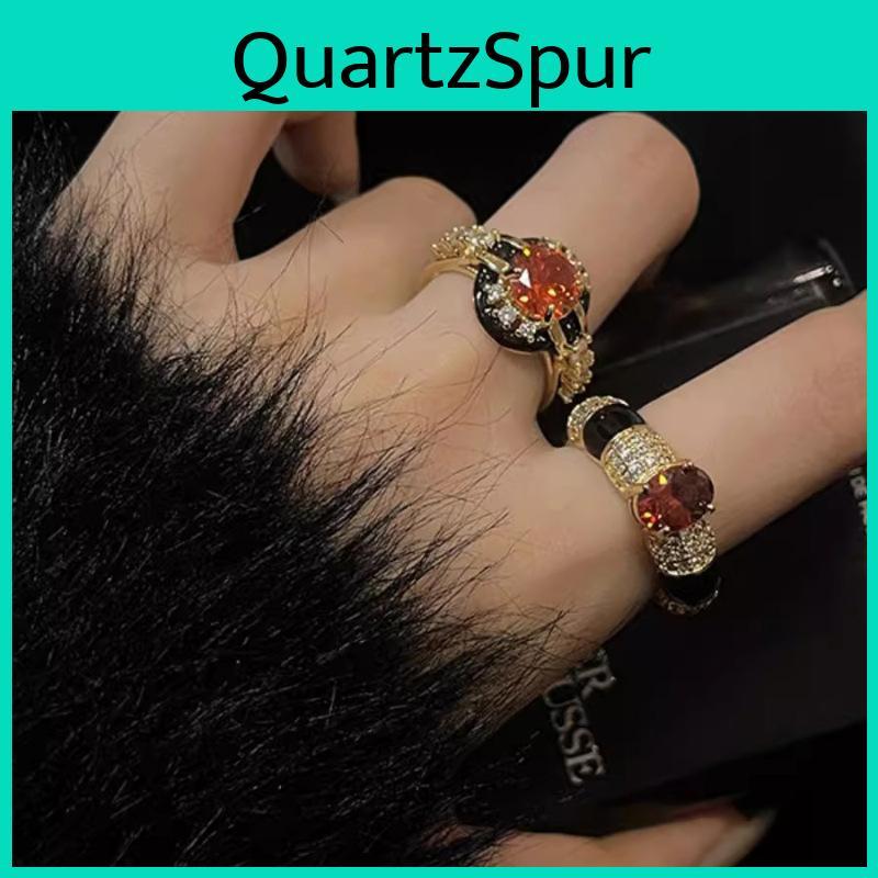 Vintage French Style Gold Open Ring For Women With Elegant Geometric Design And Adjustable Size