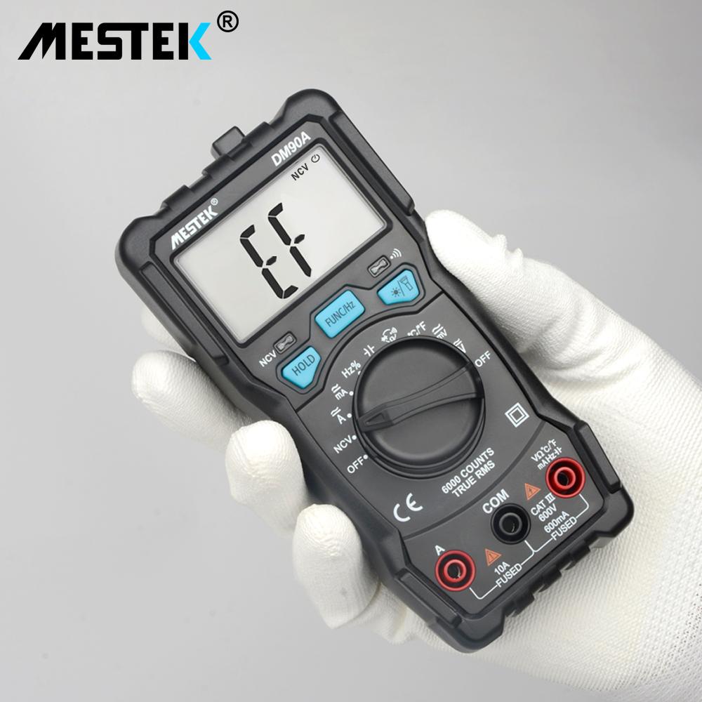 DM90A Mini Multimeters Digital Multimeter Auto Range Tester Multimetre 6000 Counts With Temperature Probe Multitester