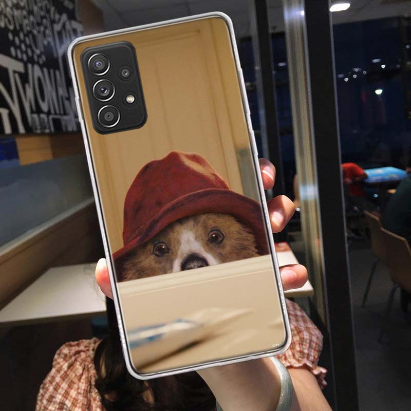 Cute P-Paddington Bear Phone Case for Samsung A54 A57 A37 A17 A14 A15 A12 A24 A34 A55 A35 A25 A52S A07 A05S A04S A22 A32 A72 Gal