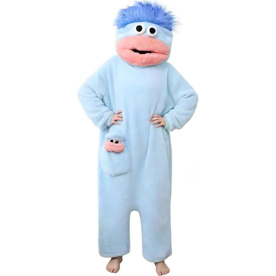 Grappige Draagbare Grote Mond Onesie Pyjama voor Kinderen, Volwassenen, Gezellige Fleece Huis Kleding, Met Capuchon Zacht Pluche Eendelig Jumpsuit