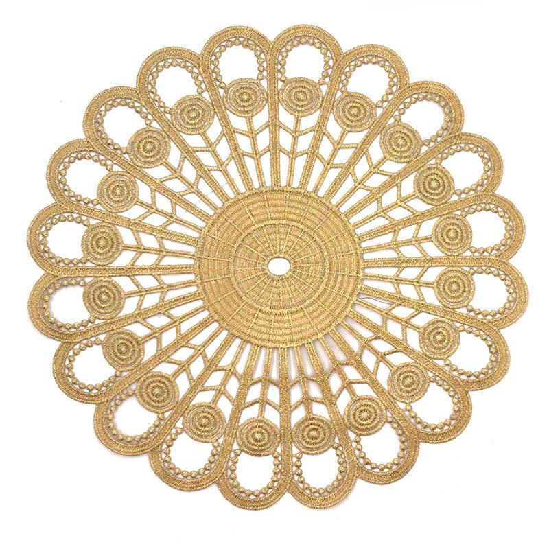 Lace Embroidery Cloth Water Soluble Flower Table Cloth Tablecloth European Fabric Coffee Table Cloth Throw Pillow Embroidery Round Cushion