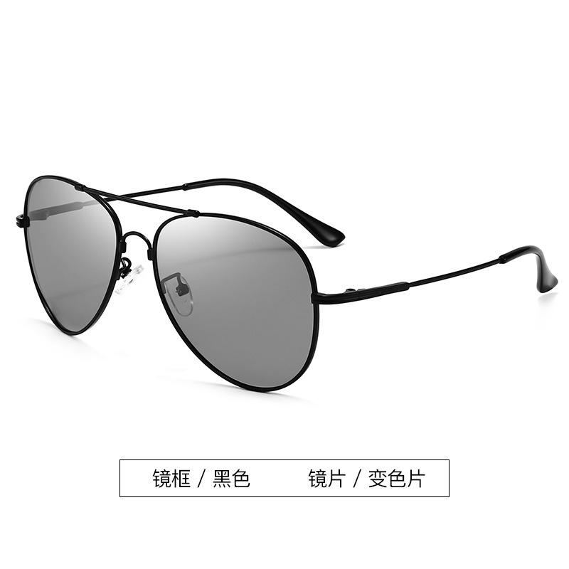 Gafas de piloto polarizadas para hombre, con cambio de color, montura de memoria para pesca, Toad Glasses 5056