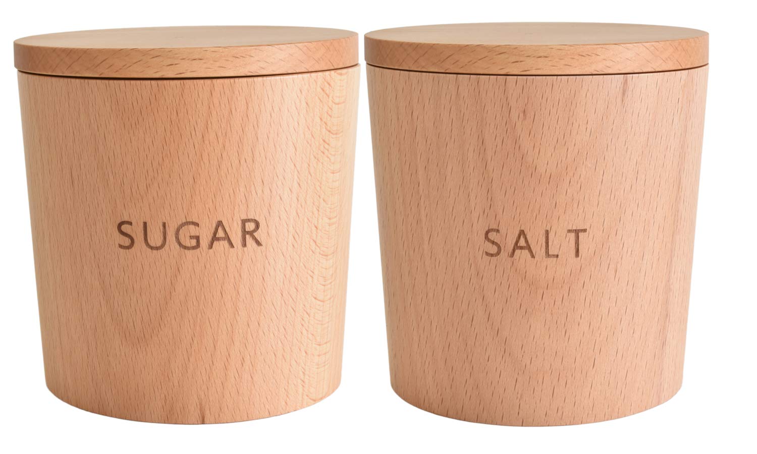 

Rattan TOUGEI Wooden Canister Set Salt Sugar Wooden Storage Container &