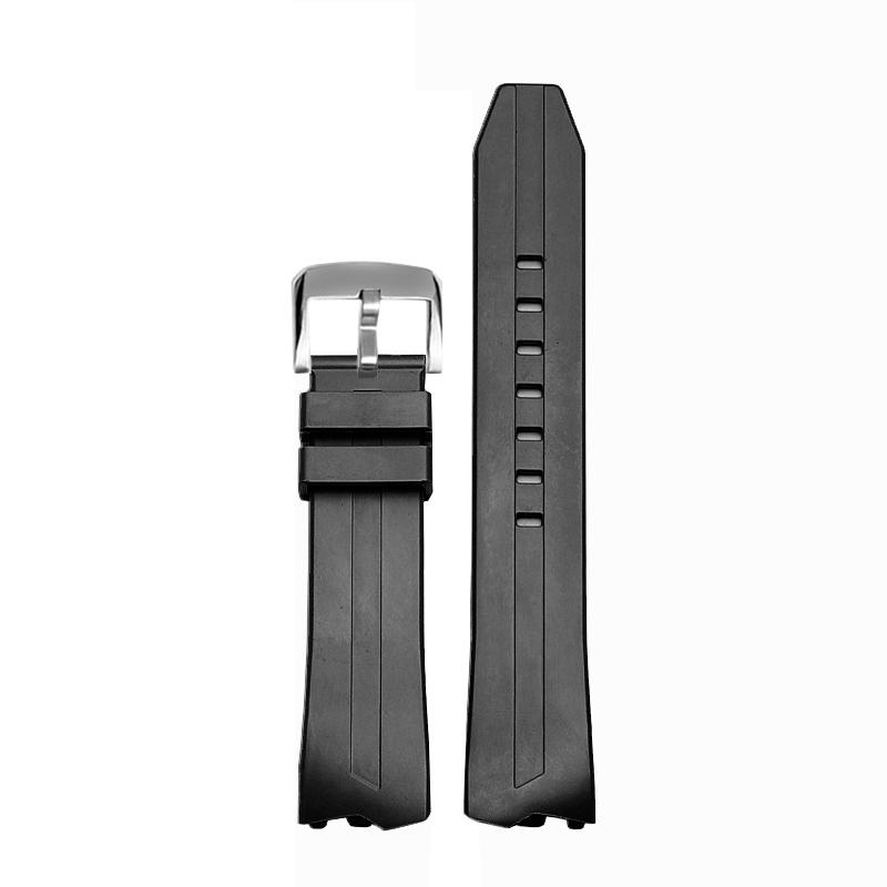 20mm Rubber Watchband For Hamilton Elvis 80th Anniversary H245850 H245550 H24585331 Concave-convex Waterproof Strap Black Orange