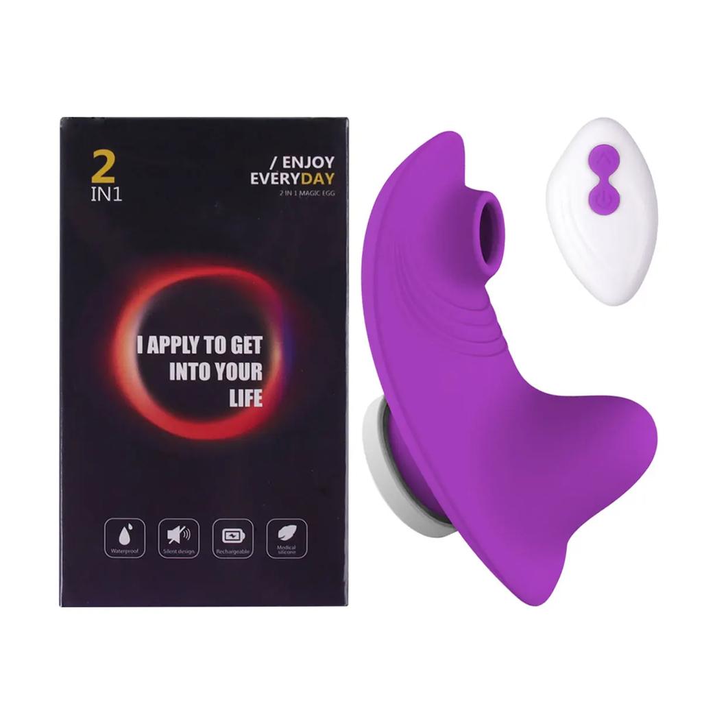 2 in 1 Clitoris Sucker Vibrator Female Clit Sucking Sexy Panties Wear Clitoral Stimulator Adult Sex Toys for Women