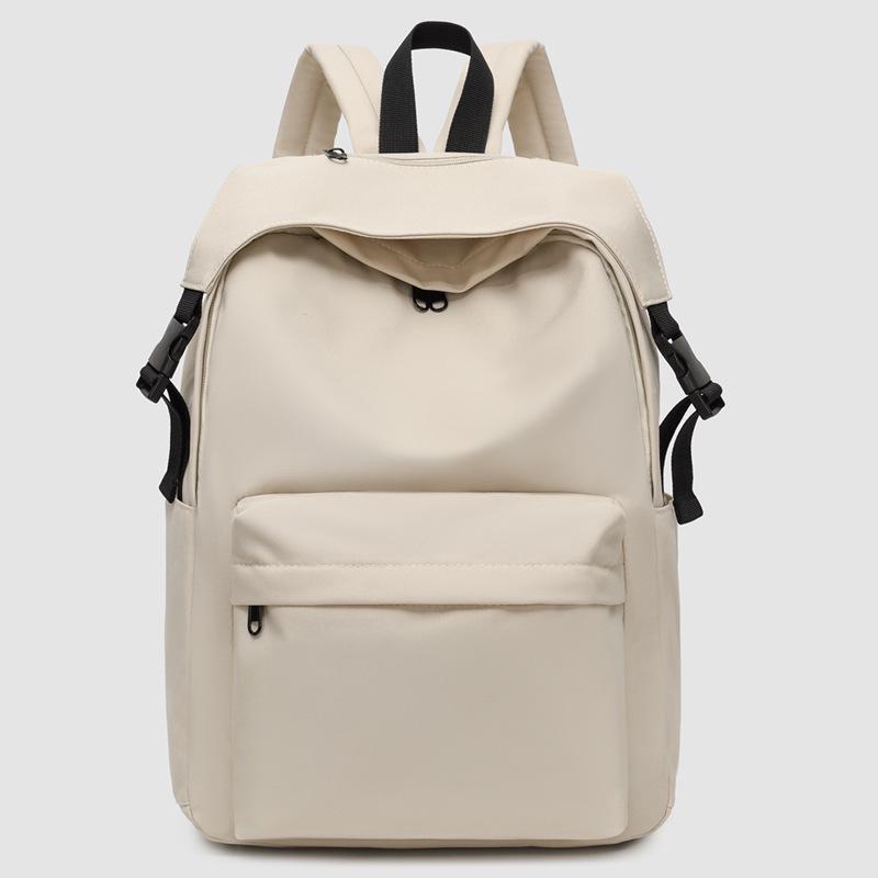 

Korean Style Lightweight Large Capacity Student Backpack - Solid Color, Oxford Cloth, Customizable LOGO. 29x15x40 cm кремовый