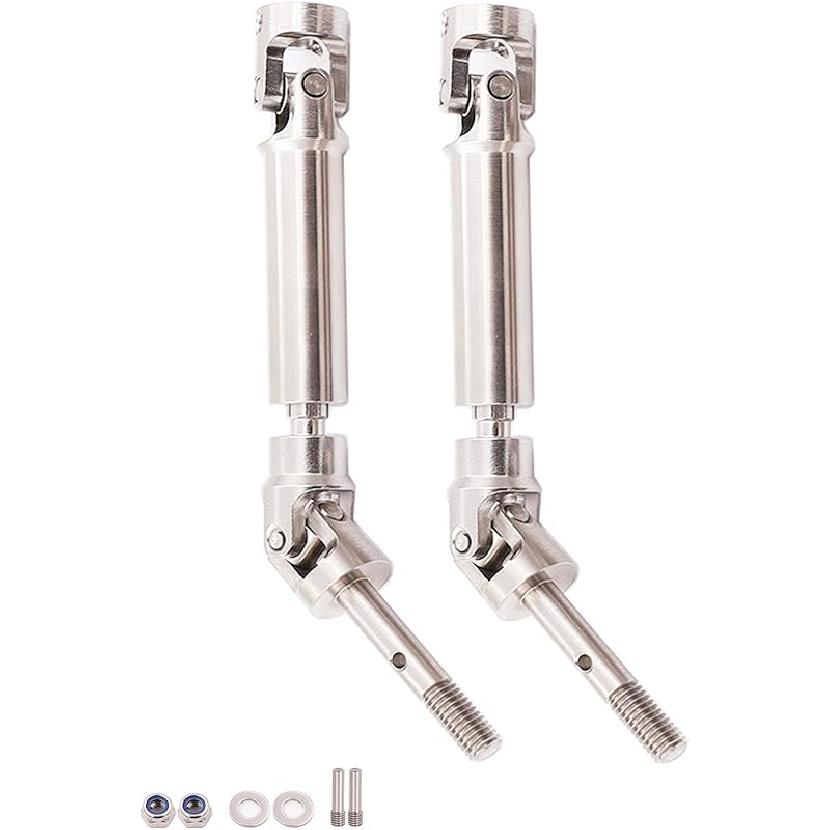 4PCS Front and Rear CVD Drive Shafts U-Joint Stainless Steel RC Driveshaft for 1/10 Traxxas Slash/Stampede/Hoss/Rustler VXL 4X4 4WD RC Car Upgrade