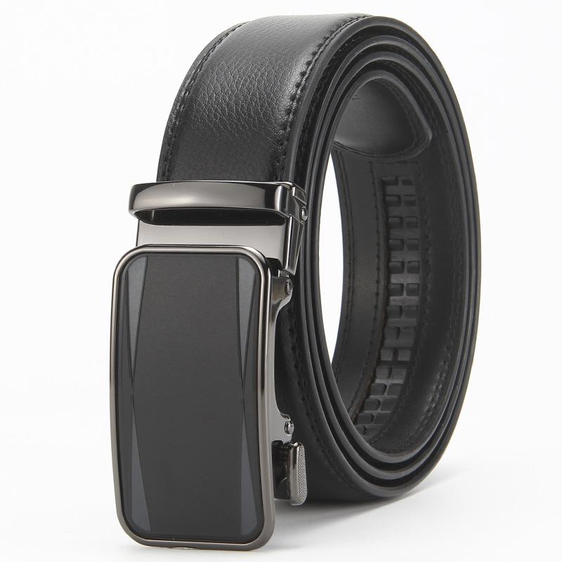 

Мужской ремень из натуральной кожи Двухслойный ремень из коровьей кожи с автоматической пряжкой Деловой повседневный модный ремень 110-130CM