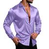 Men's Color Shirt Jacket Casual Loose Fit Breathable Long Sleeve Lapel Collar for Spring and Fall