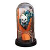 LED Clear Dome Pumpkin Night Light Halloween Light-up Pumpkin In Cloche with Artificial Flower for Home Kitchen Mantel Party Decor