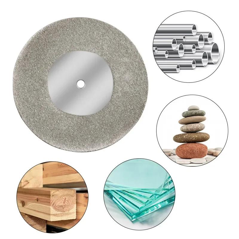 5pcs 22mm Diamond Cutting Discs Cut Off Mini Diamond Saw Blade with 1pcs Connecting Shank for Dremel Drill Fit Rotary Tool